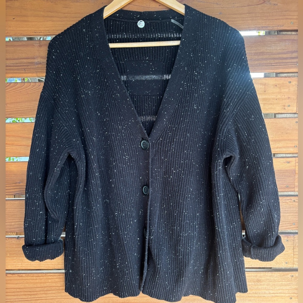 SOLD • Margaret O’Leary Black Speckled Cardigan